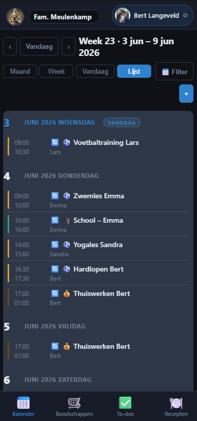 Planninn agenda schermafbeelding